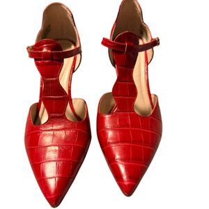 ✨ Preston & York Red Croc-Embossed Heels ✨